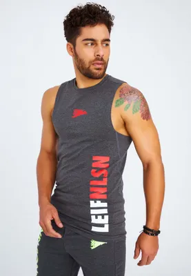 Produktbild von Leif Nelson Stringer Herren Gym-Stringer LN-8283, Anthrazit Rot / S