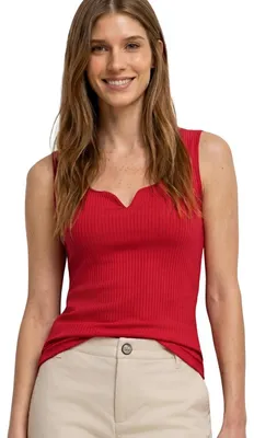 Productafbeelding van Street One top met hartvormige halslijn, kleur: salsa rood, maat: 40