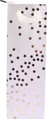 Produktbild von Weiße Flaschentüte Stabil & Elegant - Geschenktüte für Alkohol Hochzeit Jubiläum