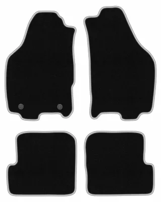 Produktbild von Fußmatten Velours Schwarz/Silber für Lancia Ypsilon II 2003-2011 Set 4-tlg