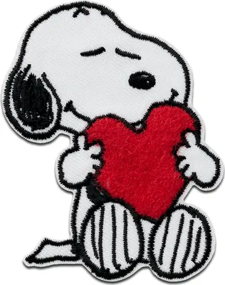 Immagine prodotto di Mono Quick Peanuts © Snoopy heart - patch, patch da stirare, appliqué, appliqués, patch, da stirare, dimensioni: 7,5 x 5,5 cm