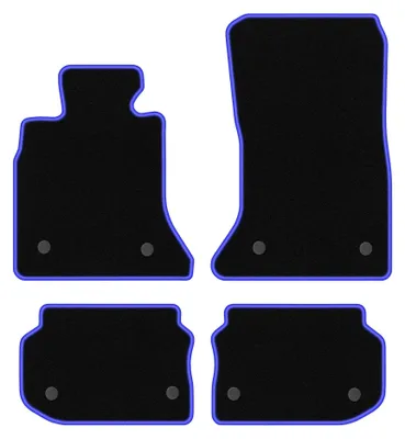 Produktbild von Velours-Fußmatten für BMW 5 F11 2010-2013 (Kombi) – 4-tlg, Schwarz/Blau, passgenau – Wielganizator CARLUX