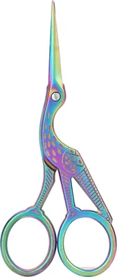 Productafbeelding van Rode kraanvogel schaar van roestvrij staal, 11,5 cm, licht en scherp, voor naaien en borduren – een elegant DIY-gereedschap