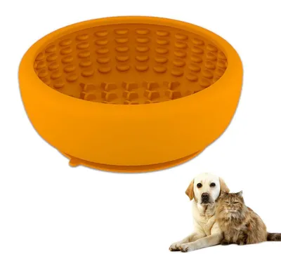 Obrázok produktu pre Miska pre psov, proti prejedaniu, pomalá miska z silikónu s prísavkou, 17,5 x 17,5 x 6,6 cm