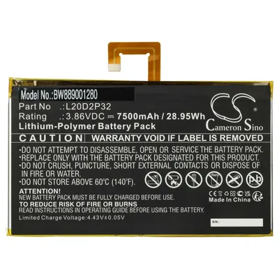 Produktbild von vhbw Akku Ersatz für Lenovo L20D2P32 für Tablet Pad (7500 mAh, 3,86 V, Li-Polymer)