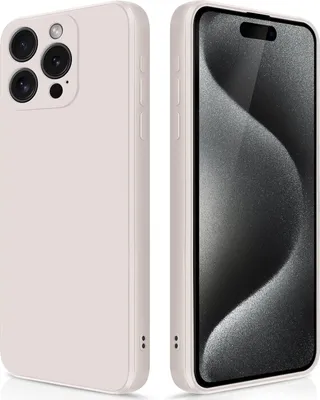 Produktbild von Silikon Hülle für iPhone 15 Pro Max Flüssigsilikon Dünn Gel Gummi Matt Kratzfeste Schutzhülle Weiß