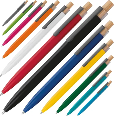 Produktbild von 12 Kugelschreiber aus recyceltem Aluminium / 12 Farben