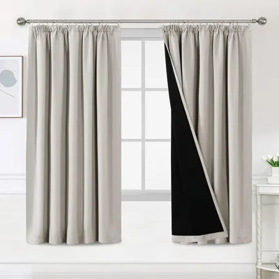 Verdunkelungsgardinen 2er Set 137x117 cm Ösen Polyester
