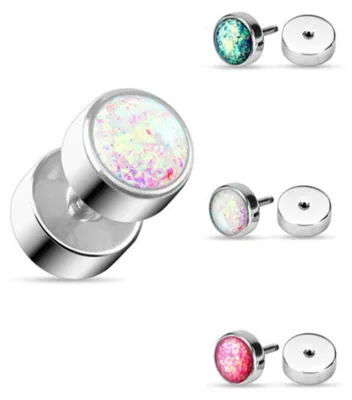 Produktbild von Fake Plug Piercing Ohrstecker mit Glitter Pink