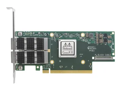 Produktbild von Nvidia Mellanox ConnectX-6 VPI, Eingebaut, Kabelgebunden, PCI Express, Ethernet / Fiber, 10000 Mbit/s, Mehrfarbig
