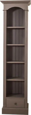 Produktbild von Casa Padrino Landhausstil Regalschrank Dunkelgrau 50 x 33 x H. 190 cm - Massivholz Schrank mit 4 Regalen und Schublade - Landhausstil Möbel
