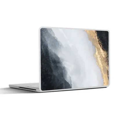 Produktbild von MuchoWow® Laptop Aufkleber Sticker Cover Abstrakt - Farbe - Gold - Schwarz - Marmor 25x18 cm - Laptop-Deko