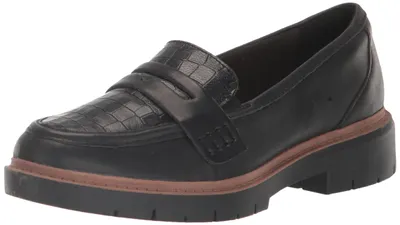 Productafbeelding van Clarks Damen Westlynn Ayla slipper, zwart leer, maat 39 EU, wijde pasvorm