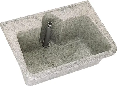 Produktbild von KWC KP Mehrzweckbecken, SIRIUS, glasfaserverstärktes Polyester, 700x320x495 mm, integrierte Laschen für Wandmontage, Dekorgrau, Materialstärke 3 mm, Standrohrventil G 1 1/2, 1 Stk.