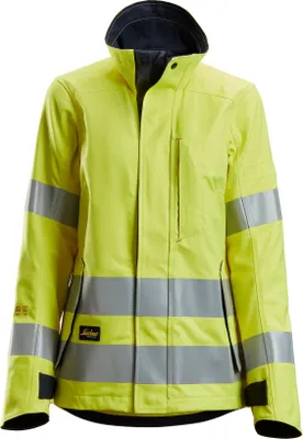 Produktbild von Snickers Damen ProtecWork Hi-Vis Arbeitsjacke, Kl. 2, EN 1149, 13034, 11611, 11612, 20471, IEC 61482 HV-Gelb-Navy-M