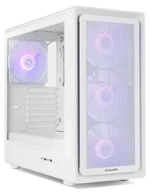 Productafbeelding van NOX Hummer NXHUMMERAEROWH, Midi-tower, PC-behuizing, Wit, ATX, ITX, Micro ATX, Roestvrij staal, Gehard glas, Interne ventilatoren