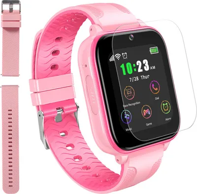 Produktbild von (Rosa) T12 4G Smart Watch für Kinder, Touchscreen-Kinderuhr mit GPS-Tracker und Anrufen, Sprachvideoanruf, SOS-Kamera, Musik-Player