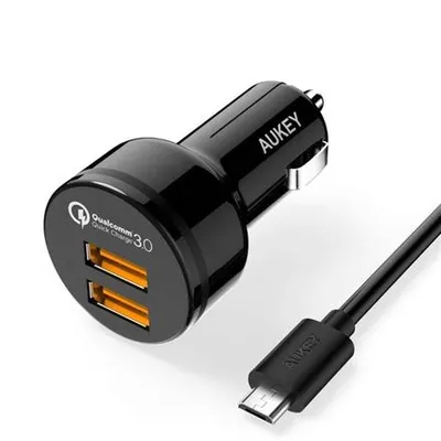 Produktbild von AUKEY CC-T8, Auto, Zigarettenanzünder, Gleichstrom, 12 V, Schwarz