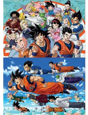 Image de 2 puzzles : dragon ball z : vegeta - son goku - son goten 100 pièces - collection dessins animé educa 18214