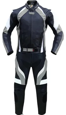 Produktbild von 2-teiler Motorradkombi Biker lederkombi aus Rindsleder, Größe:56/2XL, Farbe:Grau