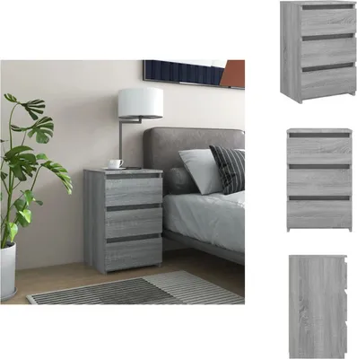 Image de vidaXL Table de nuit Gris Sonoma 40x35x62,5 cm Bois composite - Tables de chevet