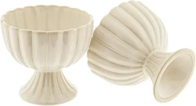 Zdjęcie produktu dla Bloomy 2-częściowy zestaw miseczek do lodów i deserów, wykonany z wysokiej jakości porcelany