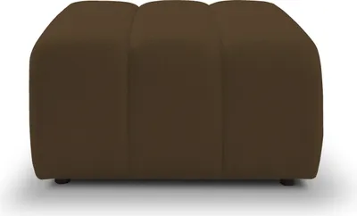 Produktbild von DomoHome puf BALOO Pohodlný puf s dreveným rámom, PUR pena, čierne plastové nožičky, moderný dizajn, pohodlný a štýlový puf do obývačky 82x75x41 cm, hnedý