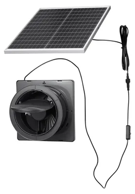 Obrázek produktu pro Solární ventilátor SucceBuy 25 W, 12V solární panel s jedním ventilátorem, max. 2030 ot./min pro průtok vzduchu 374 m³/h, 4,3 m/s; solární odtahový ventilátor pro drůbežárny a skleníky