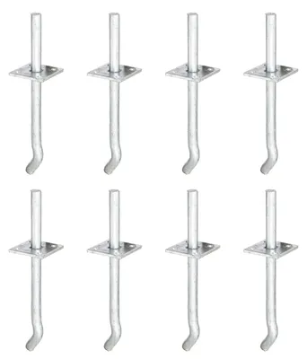 Immagine prodotto di Supporto per montante Alberts 8 x I, perno Ø 16 x 100 mm, ancoraggio per calcestruzzo 200 mm, piastra 70 x 70 mm, zincato a caldo, da incassare nel calcestruzzo