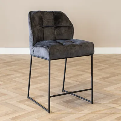 Produktbild von Bronx71 Barhocker Janna Samt anthrazit 70 cm