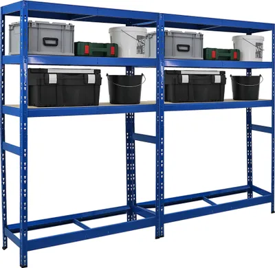 Produktbild von Mega Deal | 2x Reifenregal Tiger | HxBxT 180x120x40 cm | bis zu 6 Reifen auf 1 Ebene | mit 3 Fachboden | Blau