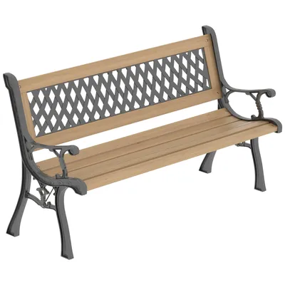 Image de Banc de jardin 3 places Vida Garden – Style croix, extérieur et bois