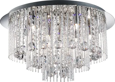 Obrázok produktu pre Klasické stropné svietidlo Beatrice Steel Chrome Glass Grey 8 svetiel G9