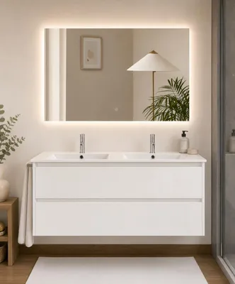 ORIGEN BATH IBIZA Badmöbel mit Doppelwaschbecken 120x45 cm, Weiß
