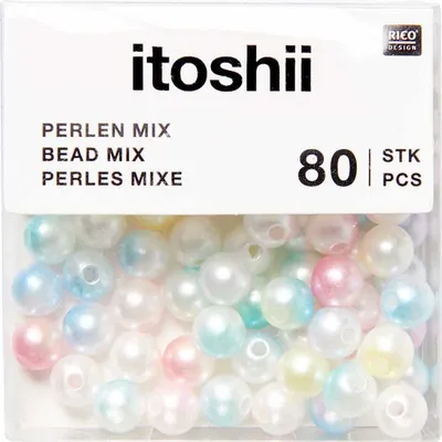Produktbild von itoshii Perlen, 6 mm, 80 Stück Rainbow Pearl Mix