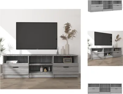 Zdjęcie produktu dla vidaXL Szafka pod TV szara Sonoma 150x33,5x45 cm materiał drewnopochodny - Meble TV