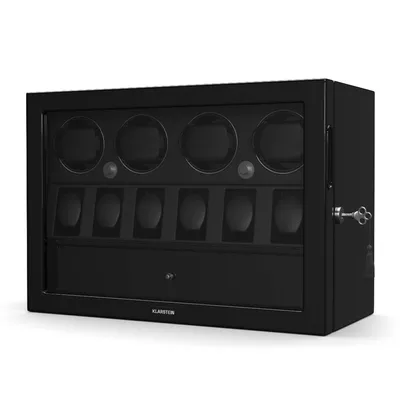 Obrázek produktu pro Klarstein ChronoVault natahovač hodinek, 4+6 hodinek, veganský, vysoký lesk, 4 režimy, motor Mabuchi, LED, zásuvka