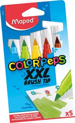 Immagine prodotto di Maped 844705 Maped Fasermaler XXL COLOR'PEPS BRUSH TIP, 5er Kartonetui