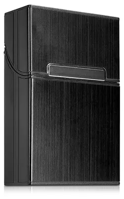 Produktbild von kwmobile Zigarettenetui Zigarettenbox Hülle für Zigaretten - Zigaretten Etui mit Magnetverschluss - Aluminium Beschichtung Schwarz