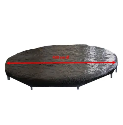 Produktbild von walexo Trampolinabdeckung – wetterfeste Abdeckplane für Gartentrampoline – mit Karabinerhaken – schützt vor Nässe und Verschmutzungen – 427 cm Ø