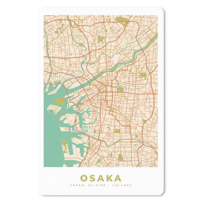 Produktbild von MuchoWow® Mauspad Mousepad Osaka - Stadtplan - Vintage - Karte 18x27 cm - Mousepads - Maus Mat - Pad - Mausunterlage