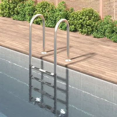 Produktbild von Poolleiter Edelstahl 304 mit rutschfesten Stufen 54x38x184,5 cm, Einstiegshilfe und Ausstiegshilfe für Einbaupool, , Aufstellpool, mit Handlauf, Plattform