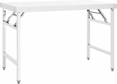 Produktbild von Küchen-Arbeitstisch Klappbar, Edelstahltisch, Grilltisch Edelstahl, Teewagen, Küchentisch, Gewerbliche Küchenarbeitsbank, 120x60x80 cm Edelstahl