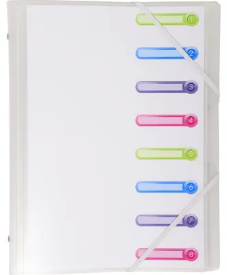 Image de Exacompta 10x Trieur PP 3 rabats Chromaline 8 compartiments Incolore 56187E