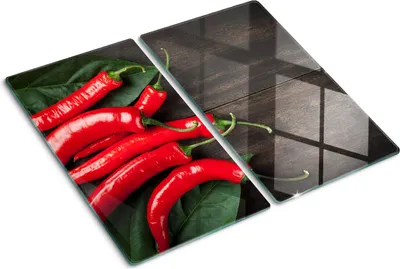 Imagen del producto de Cubierta para placa de cocina – Cubierta para placa de inducción – Placa de vidrio protectora – 2x30x52 cm – Placas de vidrio protectoras para cocina – Vidrio templado – Chiles