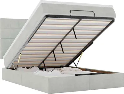 Produktbild von vidaXL Ottoman-Bett mit Matratzen Hellgrau 140x190 cm Samt