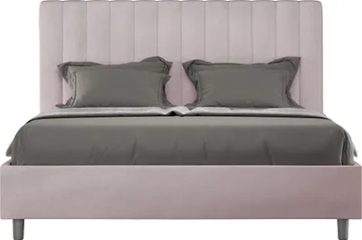 Produktbild von ITYHOME - Gepolstertes Bett ohne Lattenrost 140x210 mit Mikrofaserbezug Fliederfarbe Agueda