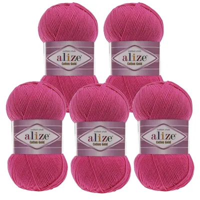 Zdjęcie produktu dla 5 x 100g przędzy dziewiarskiej Alize Bawełna Gold Uni klasyczna przędza szydełkowa przędza dziewiarska wełna