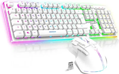 Produktbild von Kabellose Gaming-Tastatur,, wiederaufladbar, RGB | Französisches AZERTY-Layout mit Hintergrundbeleuchtung | Gaming Keyboard Semi-Mechanisch