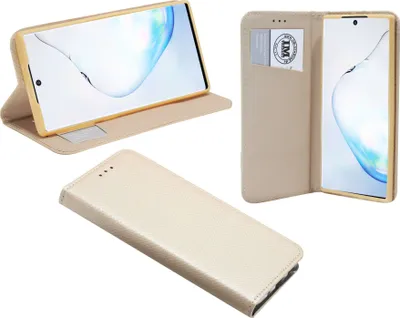 Obrázok produktu pre Puzdro typu kniha "Smart" kompatibilné s mobilným telefónom SAMSUNG GALAXY NOTE 10 PLUS (N975F) puzdro peňaženkové puzdro s funkciou stojana, držiak na karty zlaté